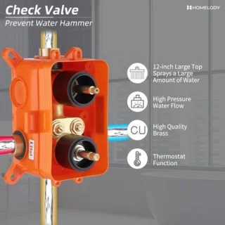 Thermostatische douchemengkraan met regendouche