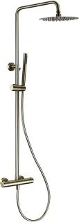 Thermostatische doucheset 10 inch geborsteld goud