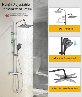 Thermostatische doucheset 88-125 cm