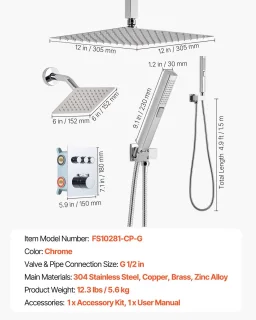 Thermostatische doucheset chroom