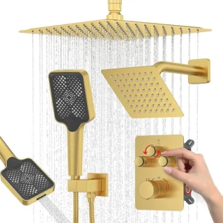 Thermostatische Doucheset - Douchekraan - Champagne Brons