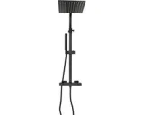 Thermostatische doucheset - douchesysteem met regendouche - 25 x 25 cm - zwart