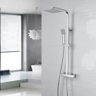 Thermostatische doucheset in antiek messing