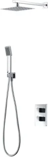 Thermostatische doucheset inbouw, 25 cm douchekop, chroom