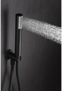 Thermostatische doucheset met regen- en handdouche in mat zwart