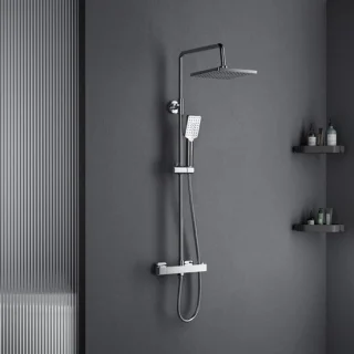 Thermostatische doucheset met regendouche en handdouche