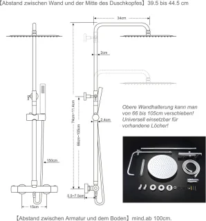Thermostatische doucheset
