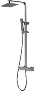 Thermostatische doucheset Regendouche 200mm Gunmetal Zwart