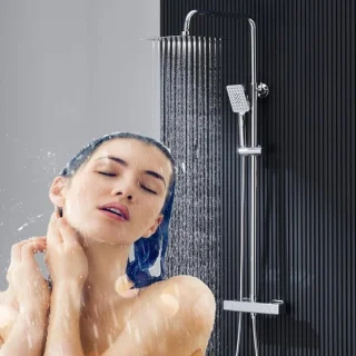 Thermostatische doucheset regendouche chroom