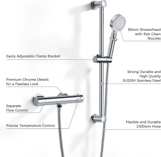 Thermostatische doucheset