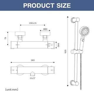 Thermostatische doucheset