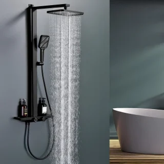 Thermostatische doucheset Zwart