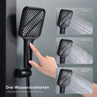 Thermostatische doucheset Zwart