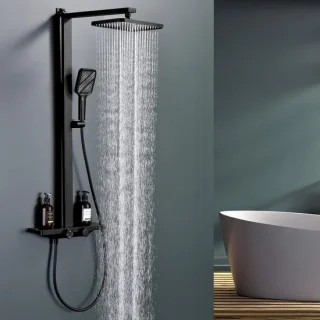 Thermostatische doucheset Zwart