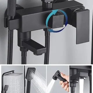 Thermostatische douchezuil 85-125 cm doucheset