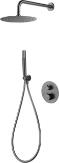 Thermostatische inbouw doucheset 25 cm zwart gun metal