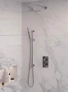 Thermostatische inbouw regendouche met 3-weg omstelling en handdouche