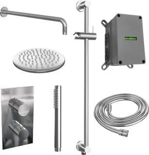 Thermostatische inbouw regendouche met 3-weg omstelling en handdouche