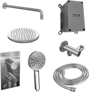 Thermostatische inbouw regendouche set 20 cm met muurarm
