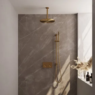 Thermostatische inbouw regendouche Set 66 – goud