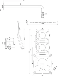 Thermostatische Inbouw Regendouche Set RVS Geborsteld