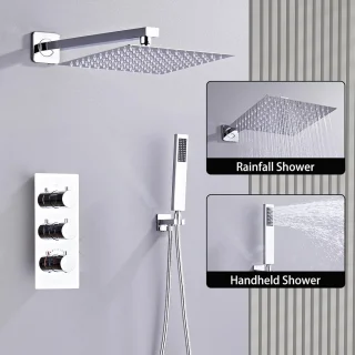 Thermostatische inbouwdoucheset chroom
