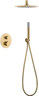 Thermostatische inbouwdoucheset – geborsteld goud