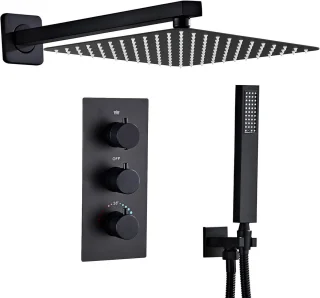 Thermostatische Inbouwdoucheset Zwart