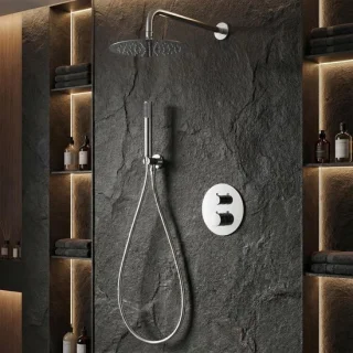 Thermostatische inbouwdouchezuil chroom