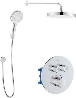 Thermostatische inbouwkraan voor 2 functies chroom