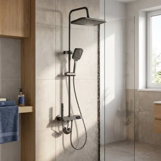 Thermostatische regen- en handdoucheset