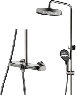 Thermostatische regendouche set pistoolgrijs