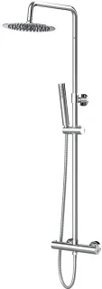 Thermostatische regendoucheset Lonis Rimbo - 20 cm - ronde hoofddouche - staafhanddouche - rvs - chroom