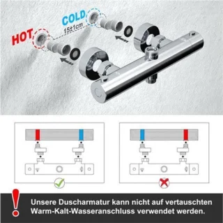 Thermostatische regendoucheset met handdouche