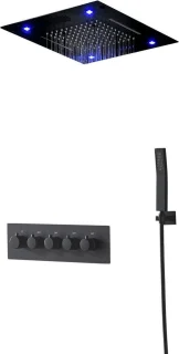 Tiger Mawialux thermostatische inbouw regendoucheset mat zwart