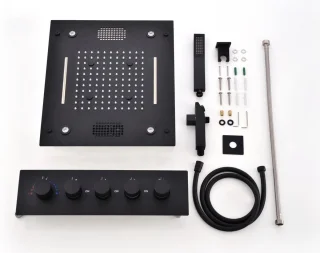 Tiger Mawialux thermostatische inbouw regendoucheset mat zwart