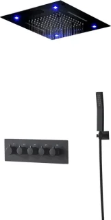 Tiger Mawialux thermostatische inbouw regendoucheset mat zwart