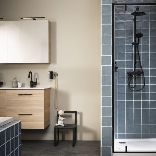 Tiger Tyne Doucheset Mat Zwart 22,5 cm Regendouche & 12 cm Handdouche