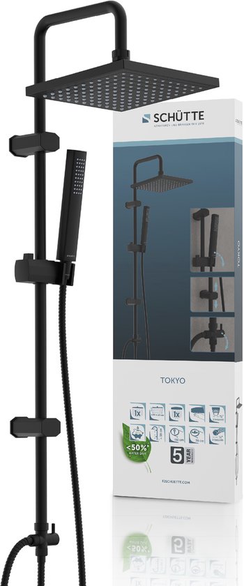 TOKYO Hoofddoucheset Mat Zwart review