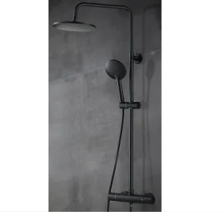 TS-001 Opbouw Doucheset Mat Zwart 20 cm