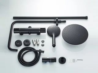 TS-001 Opbouw Doucheset Mat Zwart 20 cm
