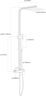Twenty Eco thermostatische regendoucheset opbouw vierkant chroom