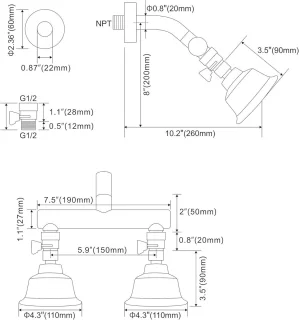 Universeel Dubbele Douchekop Set