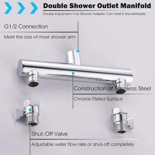 Universeel Dubbele Douchekop Set