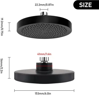 Universeel Regendouchekop 15 cm Zwart