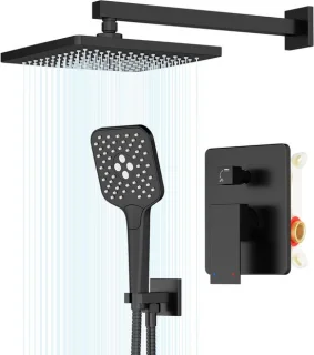 Universeel Regendouchesysteem 10 inch Mat Zwart