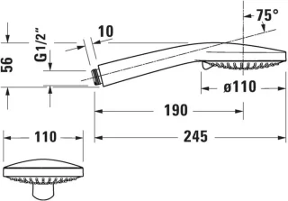 Universele douchekop Ø 110 mm