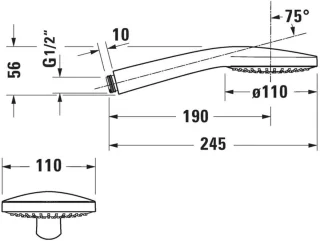Universele douchekop Ø110 mm - Chroom