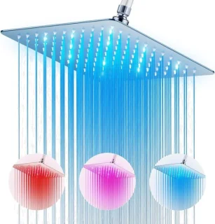 Vaste regendouchekop met led 10 inch vierkant chroom