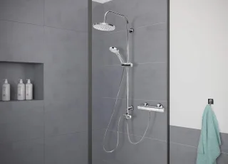 Verchroomd Rond Douchesysteem met Handdouche